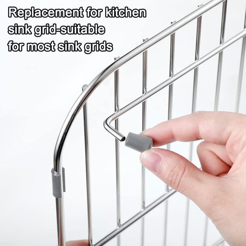 Romooa 60 Pieces Rubber Feet for Grid Sink Protector Rubber Grid Kitchen Sink Wire Protective Rack Feet Grate Wire Bumper Replacement Protector Parts for Kitchen Rack(Grey) - Image 3
